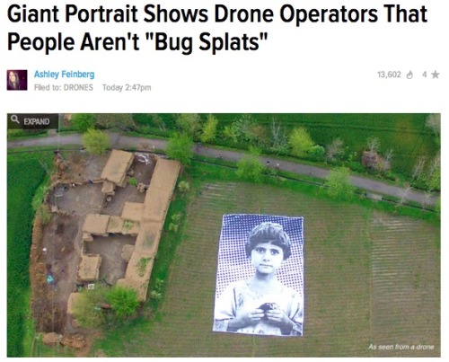 laliberty:Giant Portrait Shows Drone Operators That People Aren’t “Bug Splats”From