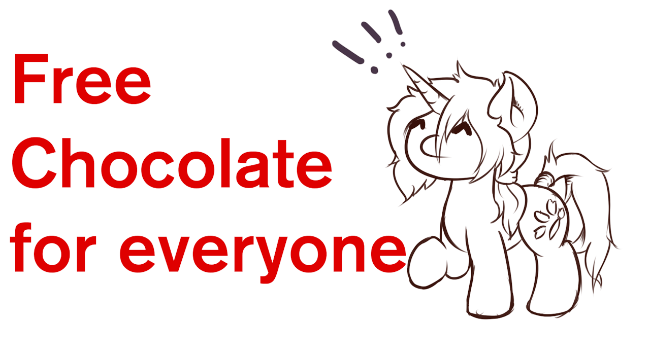 imspainter:  Freeeeee chocolate  Cute! &gt;w&lt;