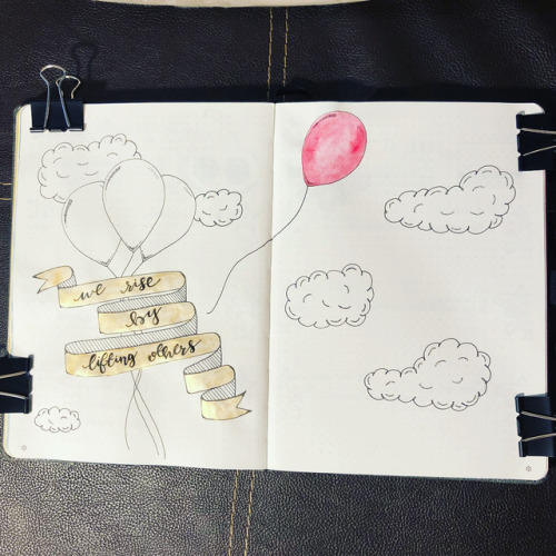 Playing around with the current #journalingyourway challenge. #quotes #inspiration #balloons #clouds