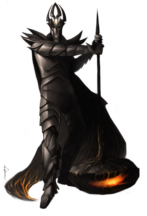 melkorwashere: gerwell: melkorwashere: Melkor / Morgoth Bauglir and Grond &gt;:3 Ah,his helmet i