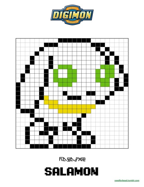 Digimon:  SalamonDigimon is owned by Saban, Toei Animation, and Bandai.Find more Digimon perler bead