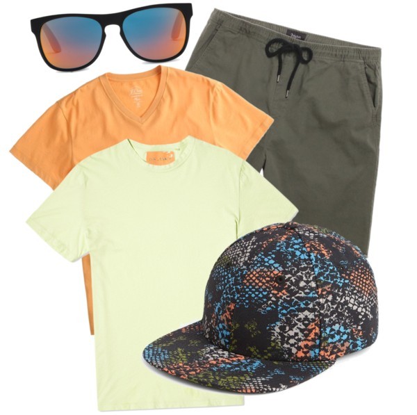 Untitled #108 by niquec on Polyvore
TOMS Phoenix Matte Black / Marc by Marc Jacobs Rex Snake Hat / Brixton Madrid Shorts / Our Legacy Perfect Tee END. Exclusive, $49 / J.Crew Slim broken-in V-neck tee