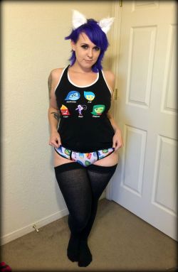 chelbunny:  Heh I liked the movie Inside Out so much, I got this silly undie/ tank top set.Excuse the mess- I just did some laundry &gt;.&lt; 