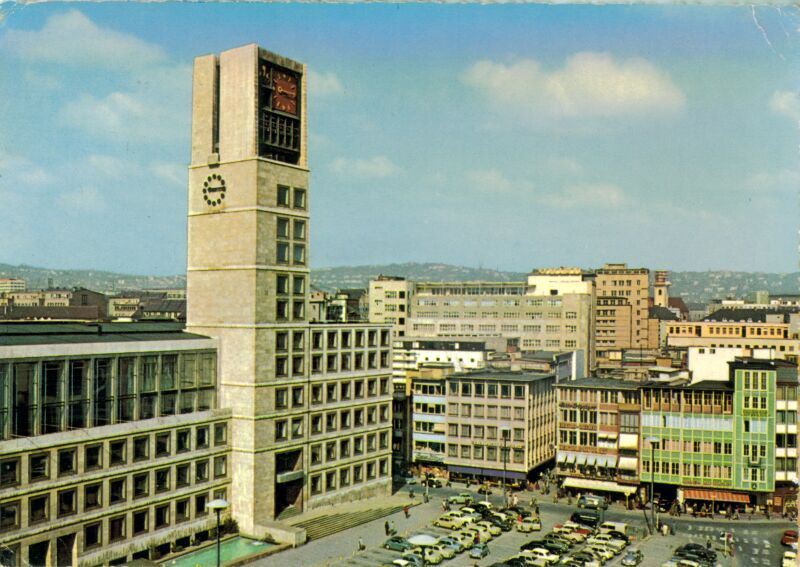 germanpostwarmodern:  City Hall (1952-56) in Stuttgart, Germany, by Hans Paul Schmohl