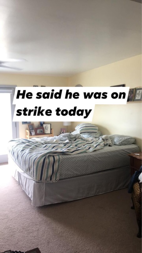 Jim’s fancy bed making