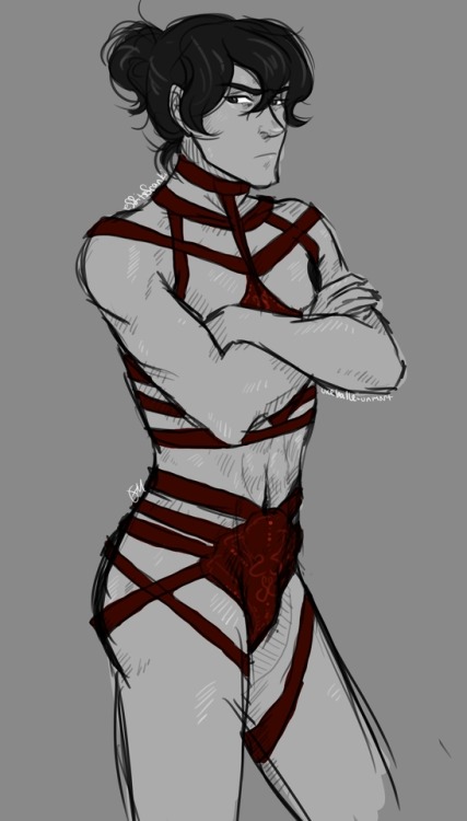 uneballe-unmort: i was in a bad mood and cheer myself I sketched some keith in lingerie. Shout out t