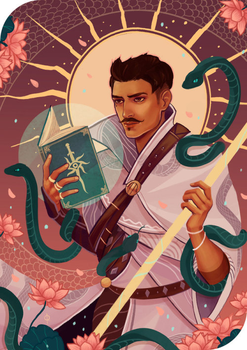 goldenroseart:Dorian Pavus Tarot card (Dragon age Inquisiton fanart)