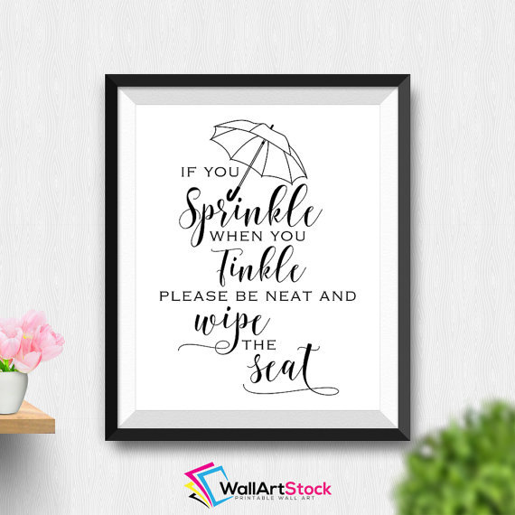 IF YOU SPRINKLE WHEN YOU TINKLE Decal WALL STICKER Quote Art Funny Toilet SQ84