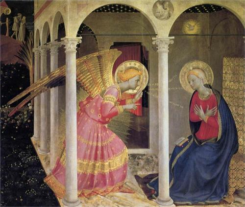 Fra Angelico, Annunciation. 1434, tempera on wood panel. Museo Diocesano, Corton. 