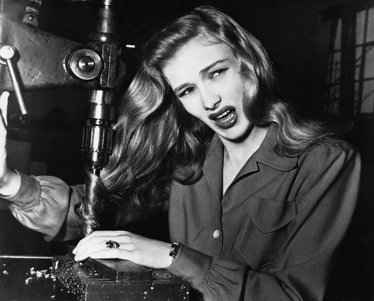 weirdvintage:American film actress Veronica Lake illustrates what can happen to women