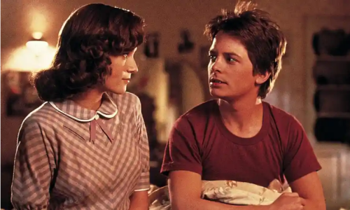 Back to the Future, 1985I always enjoy the story of how Marty McFly, played by Michael J. Fox, goes 