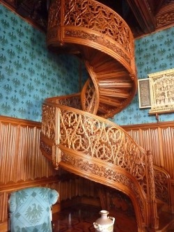 bluepueblo:  Wood Spiral Staircase, Lednice,