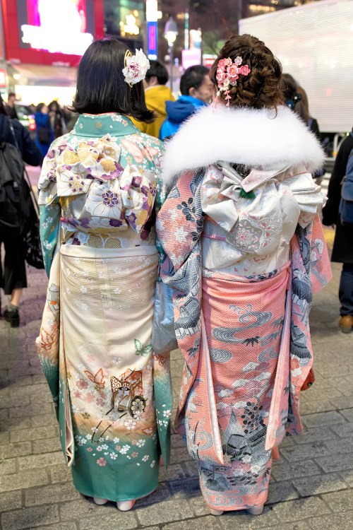 tokyo-fashion:50+ more photos of pretty Japanese Coming Of Age Day 2017 kimono on the streets of Shi