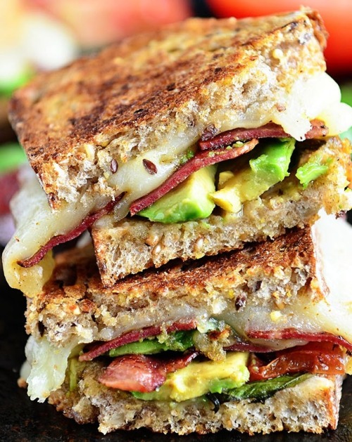 Turkey bacon and avocado grilled cheese