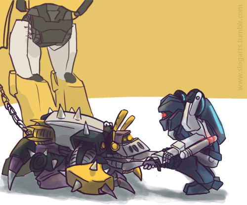slogandstuff:  Haven’t posted in a while, and I realised that I haven’t drawn Bob or Pipes yet. Shame! Shame on me! I love both these guys! (And also Sunstreaker, but he’s had lots and lots of fanart).  I think Pipes would have found Bob at the