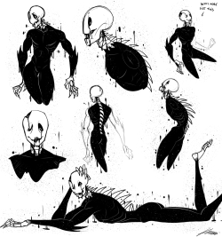 So Yeah, This Is My Concept Art For Raging Gaster [Upper Pic, And Yes, His Proportions