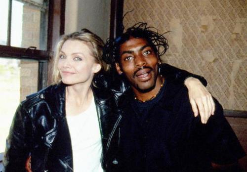 80s90sthrowback:Michelle Pfeiffer and Coolio on the set of Gangsta’s Paradise video (1995).