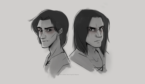 Warm up sketch I did yesterday of Skyrim’s Companion twins, Vilkas and Farkas, at a younger age.