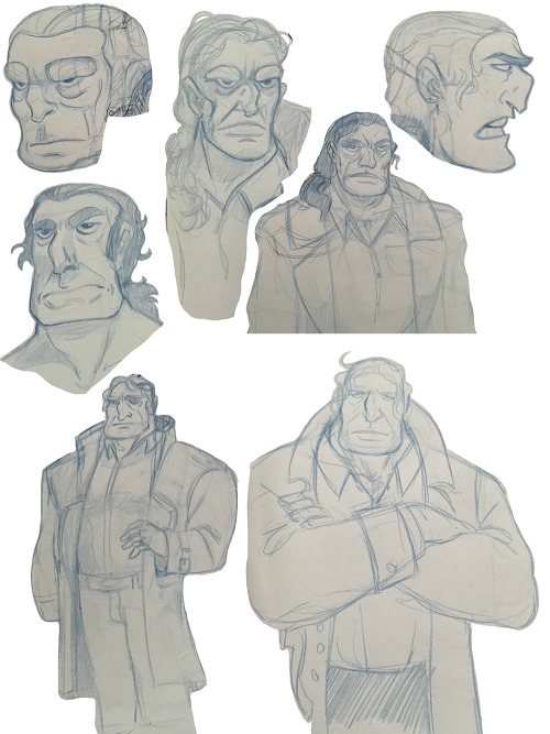 Sketch Dump. I’ve been working to perfect the look some characters from The Stray and i think 