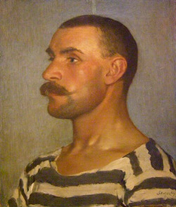 climbing-down-bokor:  Study of a Shipyard Worker (Head of Gondolier), Dominik Skutecký, 1903. 