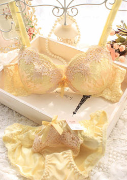 Young&Amp;Mdash;Heart:  Http://Youngheart.storenvy.com/Products/12880906-Free-Ship-Fresh-Yellow-Bra-Panty-Set