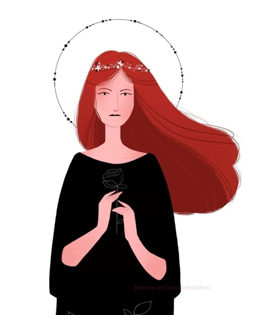 #icon #art #illustrationoftheday #illustration #goddess #black #red #drawing #illustrationshttps:/