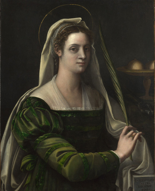 Portrait of a Lady with the Attributes of Saint Agatha, Sebastiano del Piombo, 1530s