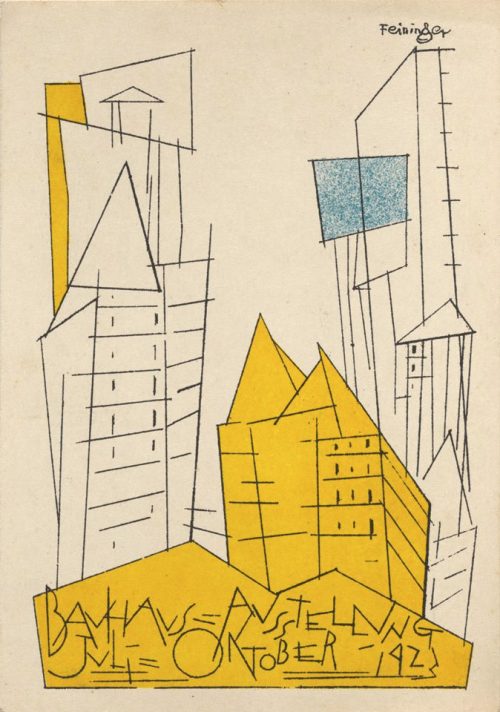 Lyonel Feininger. Bauhaus Ausstellung Weimar Juli–Sept, 1923, Karte 1. 1923. Lithograph,