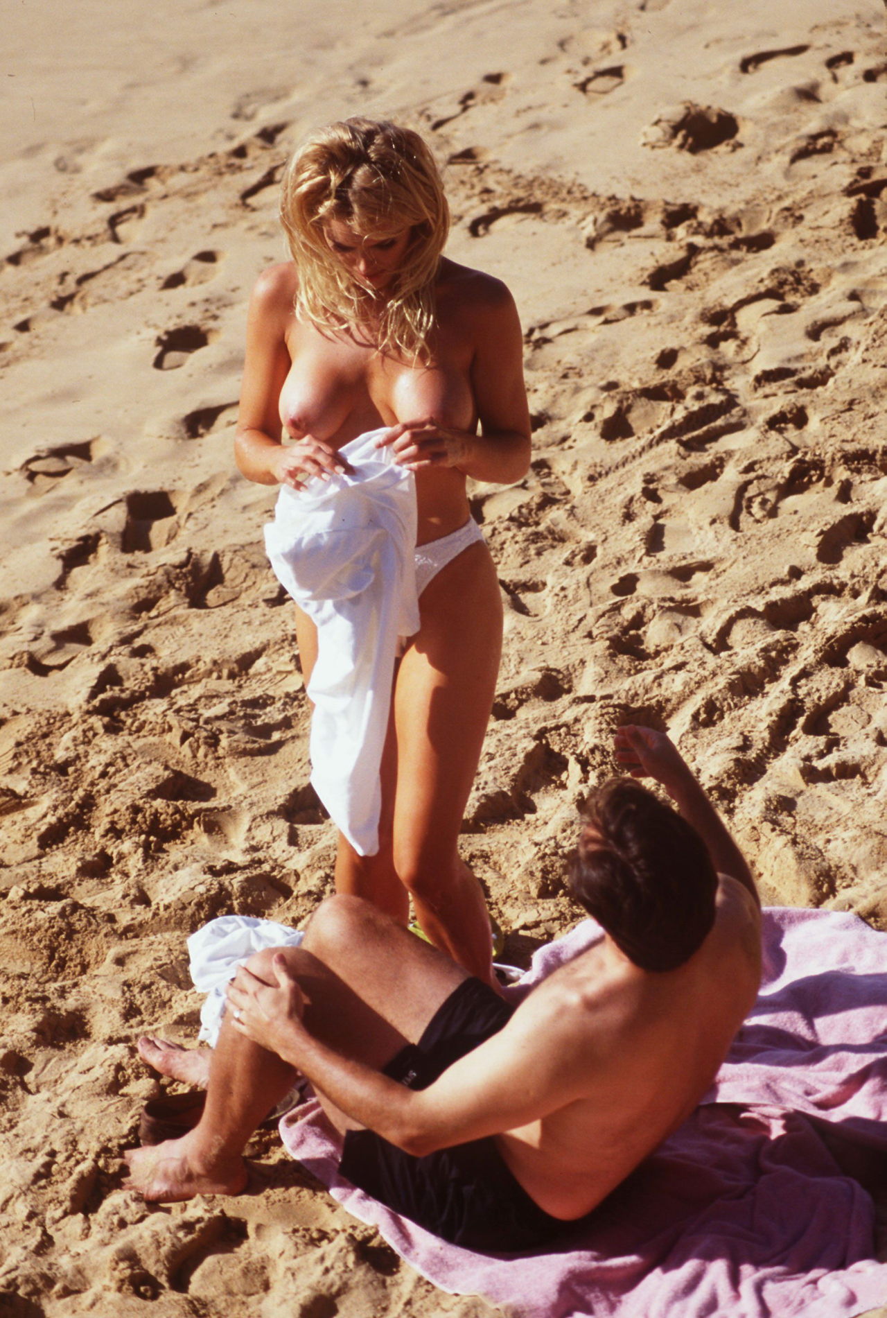 toplessbeachcelebs:  Gena Lee Nolin (Actress) swimming topless in Hawaii (December 1996)