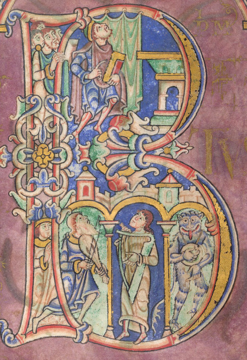 Illuminations from the Shaftesbury Psalter, 2nd quarter of 12th century England