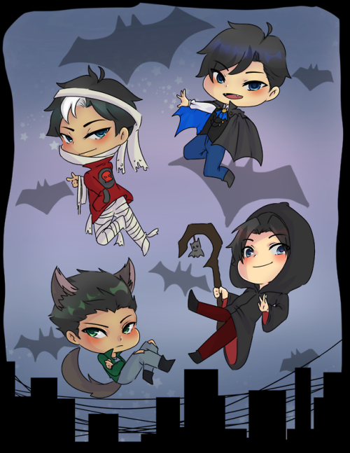 kounoha: Halloween themed batboys for a local halloween themed event I tabled at last weekend!