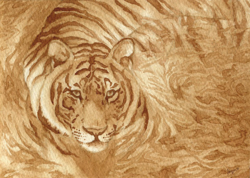 elisavegginqueen: A Tiger Painted with Tea