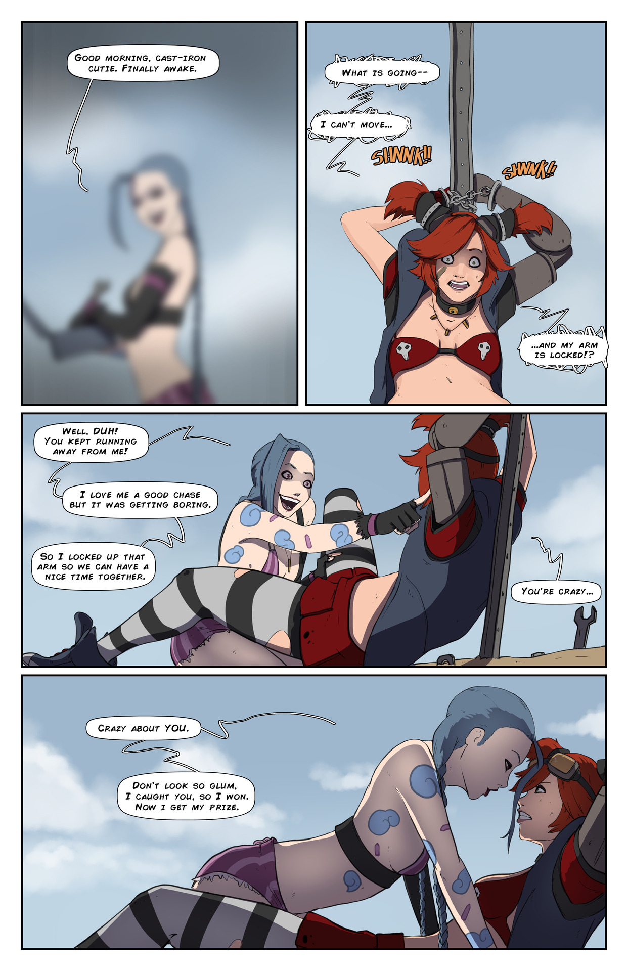 zaun-derground:  Jinx x Gaige Comic ‘Breaking a Vault Hunter’ by Anonymous (W.I.P.)Got