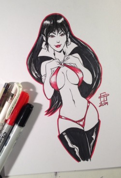 callmepo:  Inktober06 by CallMePo  Felt like trying out something new today, so in addition to practicing with an ink brush, I decided to throw in a little red sharpie and white gel highlights.  If the drawing was to have some red in it, and being so