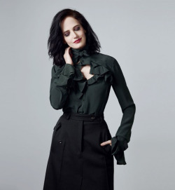 evagreennews:   Eva Green I quite believe in the supernatural. I find the people down to earth a little sad. I believe in signs, strengths, severity of thought. Photo by John Russo 2016.     