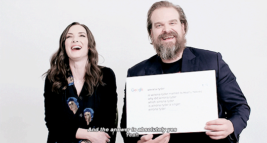 katherinewaterstcn: Winona Ryder &amp; David Harbour Answer the Web’s Most Searched Questi