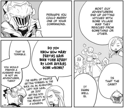 housespecialfriedrice: Goblin Slayer can socialize! (in his own way)