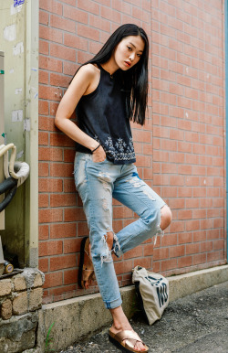 Koreanmodel:    Koreanmodel Street-Style Project Featuring Kwon Saem Wearing Shoe