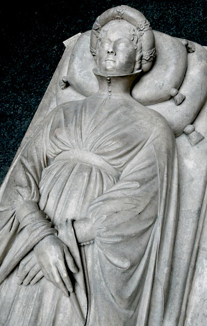 Tomb and monument of Ilaria Del Carretto by Jacopo della Quercia, 1408-c. 1413 