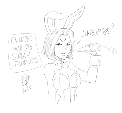 callmepo: Just finished a pre-Easter doodle stream from my pinupsushi art channel on picarto.  Random bunny girls chosen from a list of suggestions.  KO-FI / TWITTER  Attea <3 <3 <3