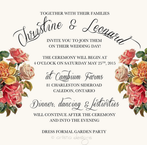 These rustic invitations are hand-made by Anista Designs