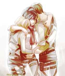 viria:  mama Mikasa is the best Mikasa. Drawing main protagonists hugging right before the show ends is how I cope. Who else is not ready for the final? D: 