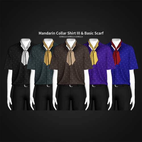 Mandarin Collar Shirt III & Basic Scarf is released publicly!Top/NecklaceNew MeshAll LOD’sShadow