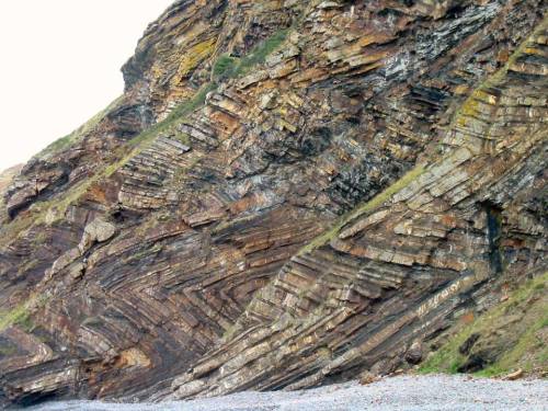 Millook Haven – spectacular foldingSituated in North Cornwall, England this amazing outcrop displays