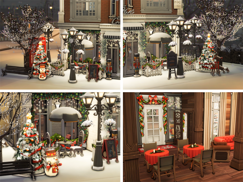 Christmas Cafe (NO CC)Cozy, Christmas-ready cafe for your sims to enjoy! » 20x20 » lot