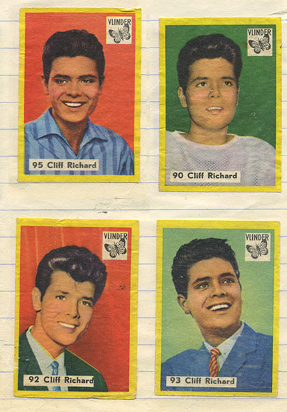 Cliff Richard on a vintage matchbox labels