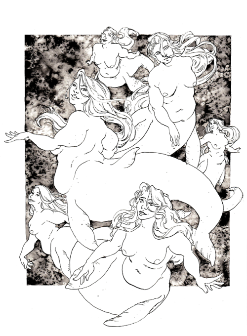 picklesalade: [ Inktober 12 / 31 ] W H A L E Fat mermaids. I feel like fantasy in general tend to be
