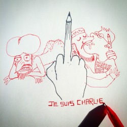 brian-kenny:  In honor of the courageous #charliehebdo artists who defied censorship. #jesuischarlie #fuckcensorship #wewillnotbesilenced