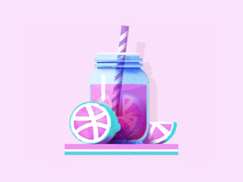 Dribbble Pink Lemonade - Illustration Graphic Arts