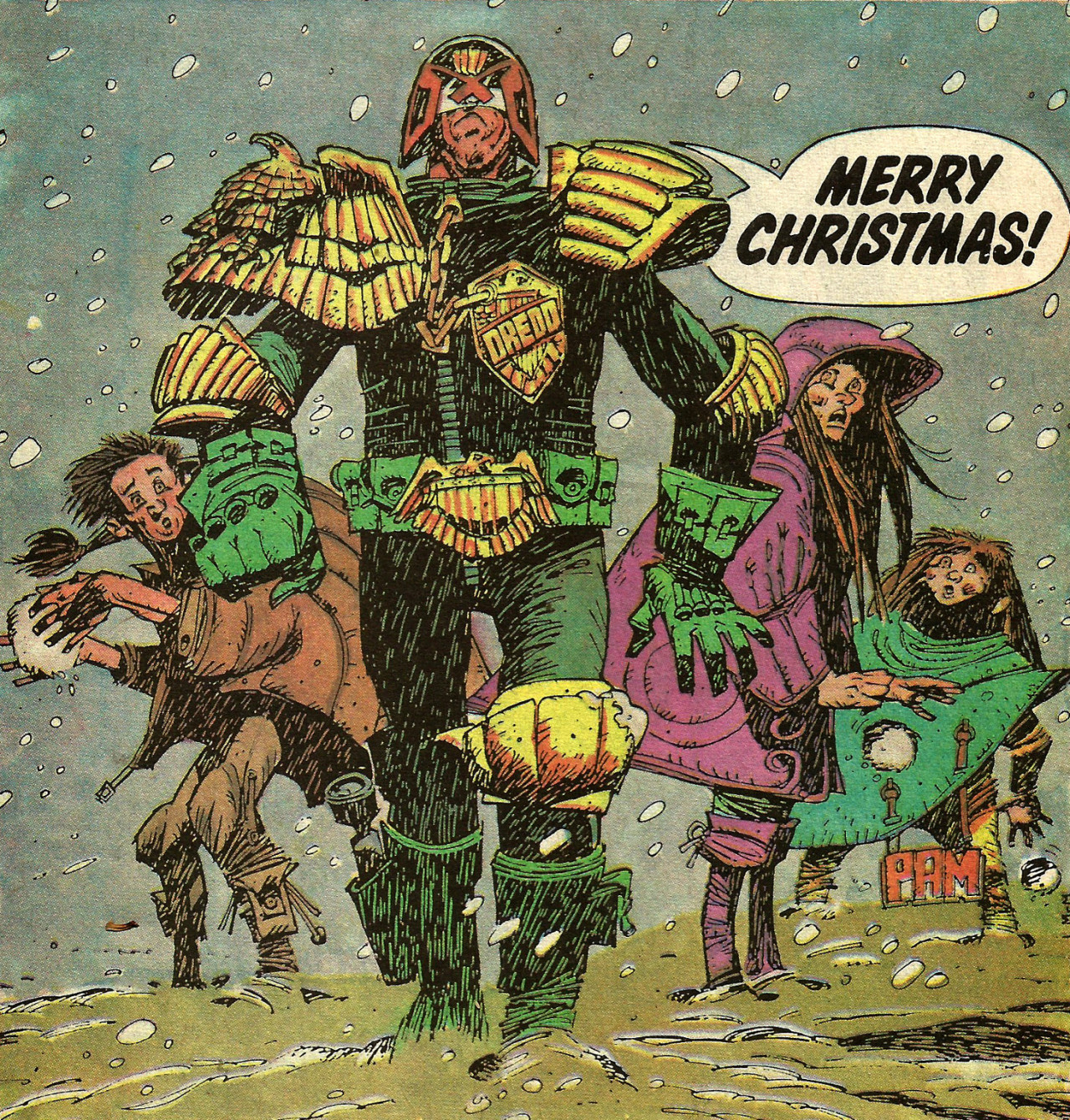 Panel from Judge Dredd No.6 (Quality Comics, 1987). Art by Steve Dillon. From Oxfam